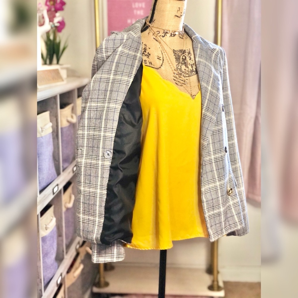 Plaid Jacket Gray Jacket Blazer - image 6